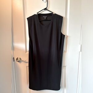 Athleta size L straight comfy sleeveless black dress.